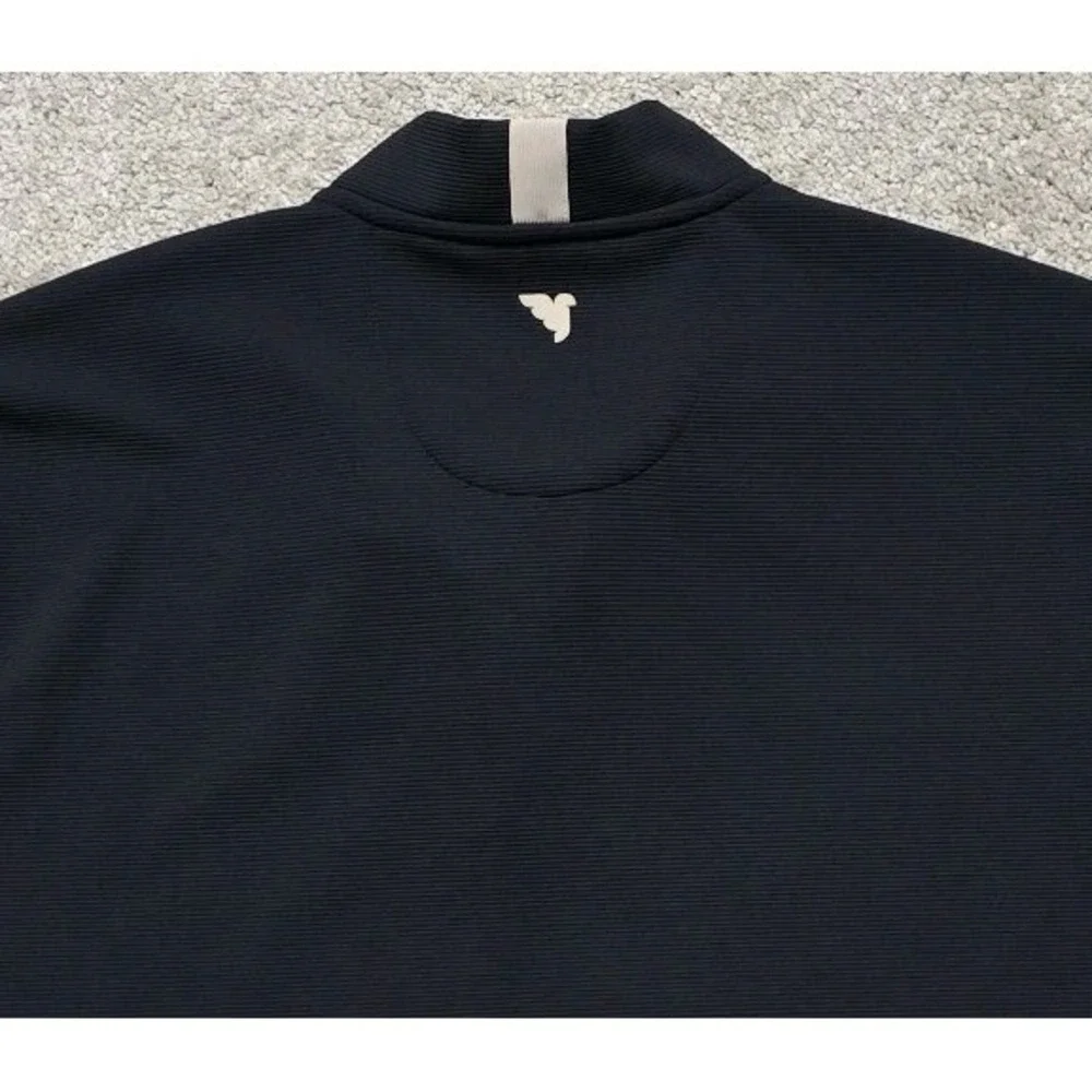 Macade Polo Mens L Black Golf Performance Blade Collar Polo Heath Bomber Shirt